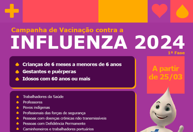 Prefeitura inicia Campanha de Vacinação contra a gripe na segunda-feira, dia 25